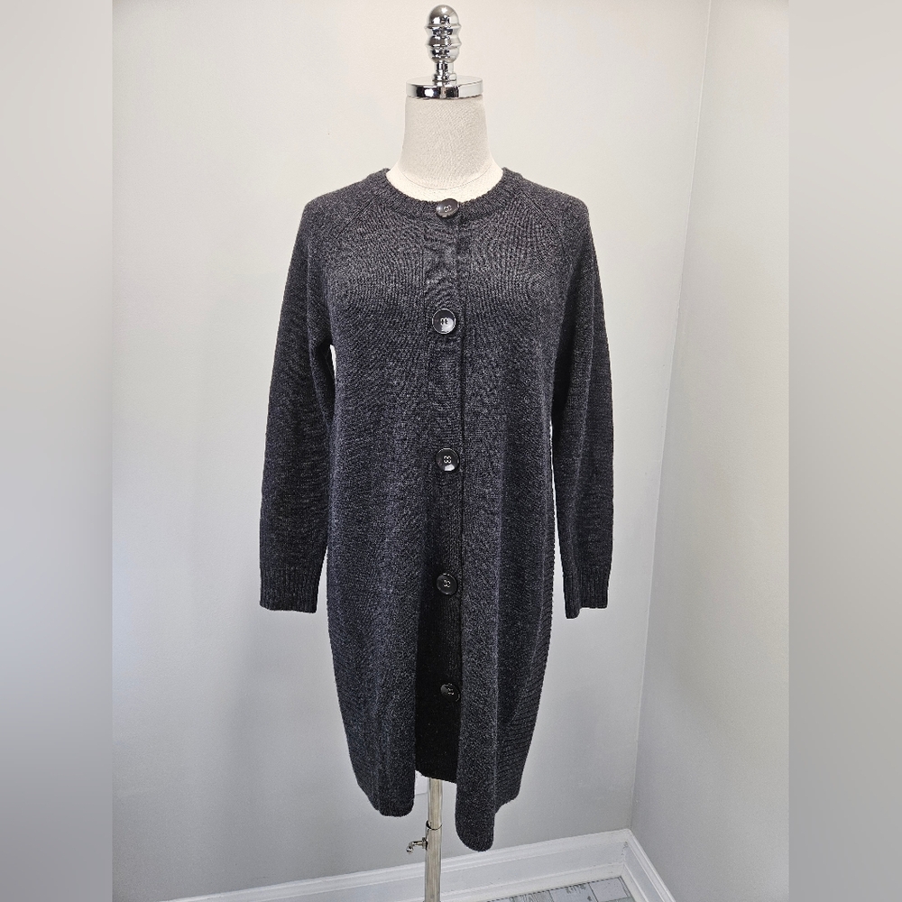 Cynthia Rowley Womens 100% Meribo Wool Tunic Sweater Small Charcoal Gray